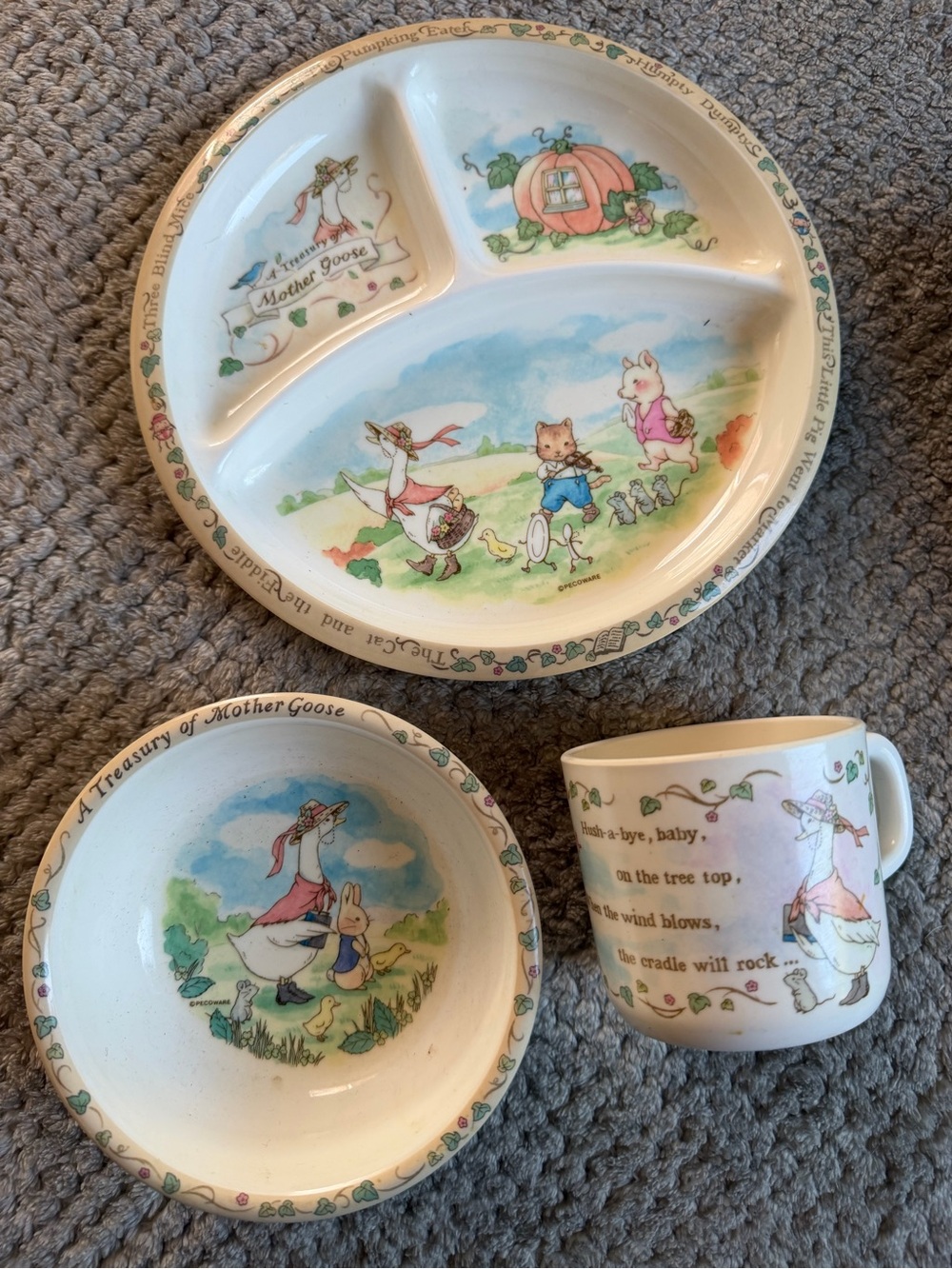 Mother Goose Vintage Kids Dish Set
